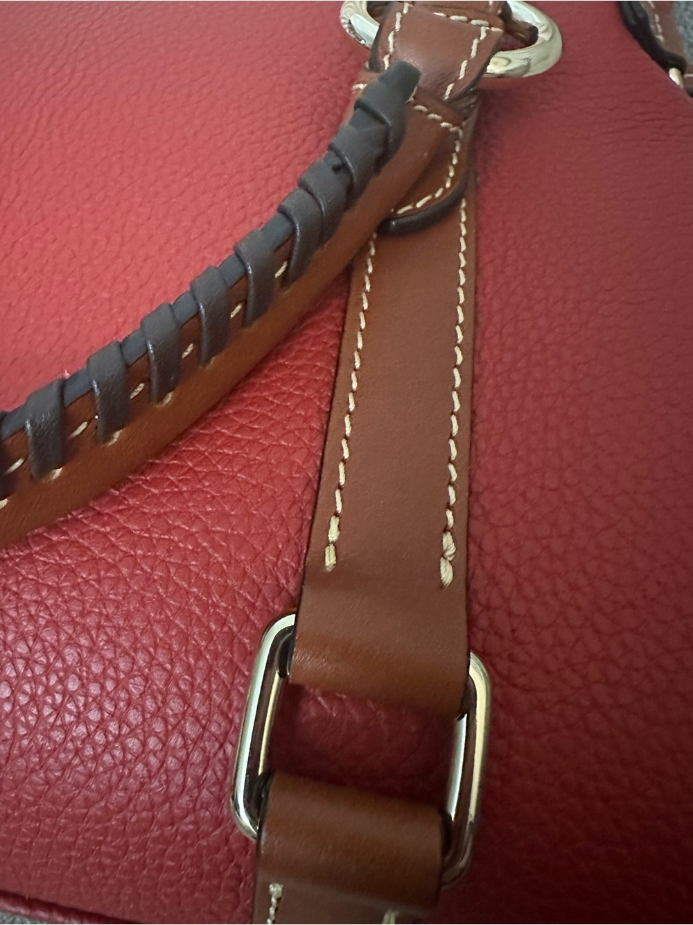 Dooney & Bourke LARGE Red Pebbled Leather Satchel - Shoulder Bag NWT $598 MSRP - Picture 8 of 15
